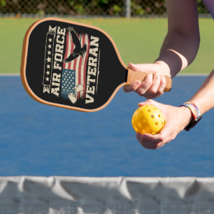 Veteran US Air Force Amerikanische Amerika-Flagge Pickleball Schläger