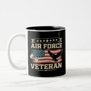 Veteran US Air Force Amerikanische Amerika-Flagge Zweifarbige Tasse