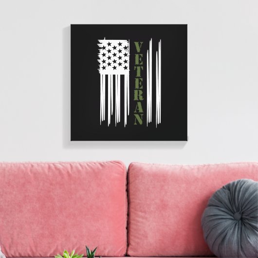 Veteran USA Flag Happy Veterans Day Support Leinwanddruck (Insitu (Wohnzimmer))