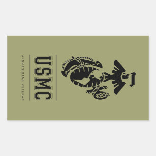 Veteran USMC Afghanistan Rechteckiger Aufkleber