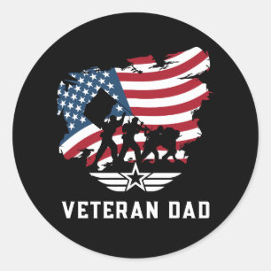 Veteran Vater Runder Aufkleber