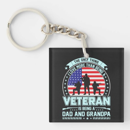 Veteran Vater und Großvater USA Veteran Day Schlüsselanhänger (Vorderseite)