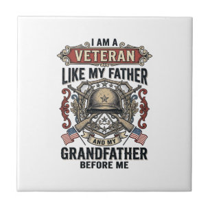 Veteran wie mein Vater Großvater vor mir Desig Fliese