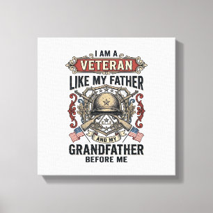 Veteran wie mein Vater Großvater vor mir Desig Leinwanddruck