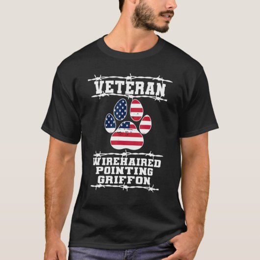 Veteran Wirehaired Pointing Griffon Retired Dog T-Shirt (Vorderseite)