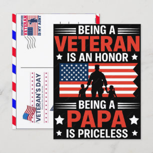 Veteran zu sein ist eine Ehre, Papa zu sein ist un Feiertagspostkarte