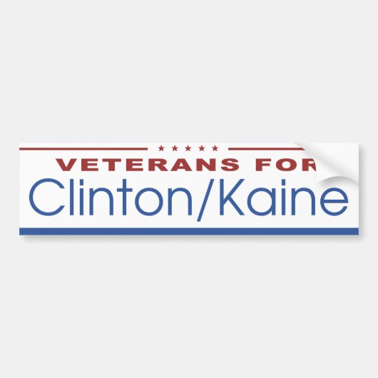 Veterane für Clinton/Kaine 2016 Autoaufkleber (Vorne)