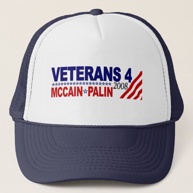 Veterane für McCain Palin 2008 Truckerkappe (Vorderseite)