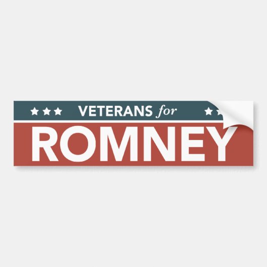 Veterane für Mitt Romney Ryan Autoaufkleber 2012 (Vorne)