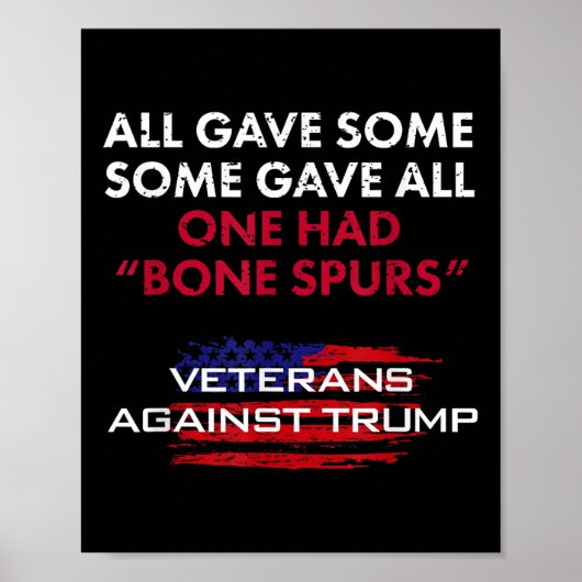 Veteranen Anti-Trump Entwurf Dodger Knochen Spuren Poster (Vorne)
