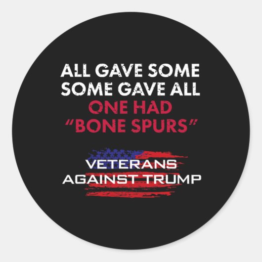 Veteranen Anti-Trump Entwurf Dodger Knochen Spuren Runder Aufkleber (Vorderseite)