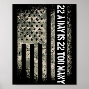 Veteranen-Bewusstsein USA-Flagge 22 pro Tag sind 2 Poster
