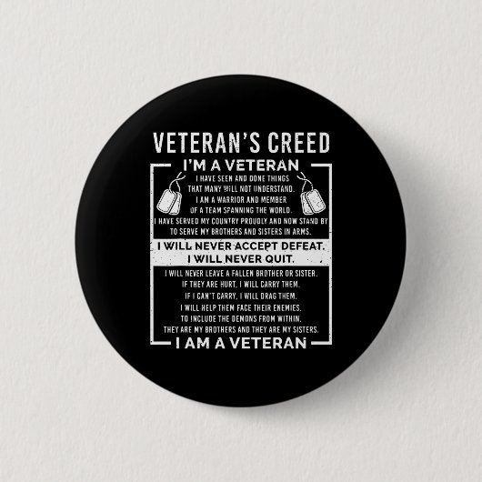 Veteranen-Credo Patriot Krieg USA Eid Opa Button (Vorderseite)
