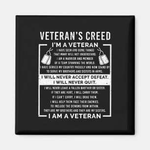 Veteranen-Credo Patriot Krieg USA Eid Opa Magnet