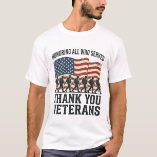 Veteranen Danke Ihnen Patriotische Militär-Flagge- T-Shirt