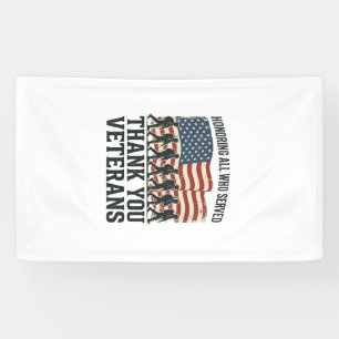 Veteranen Danke Ihnen Patriotisches Militär-Flagge Banner