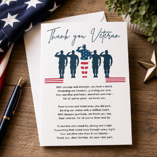 Veteranen danken Patriotische Wertschätzung Dankeskarte