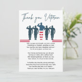 Veteranen danken | Patriotische Wertschätzung Dankeskarte (Stehend Vorderseite)