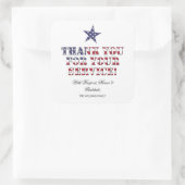 Veteranen Day Vielen Dank für Ihren Service Quadratischer Aufkleber (Tasche)