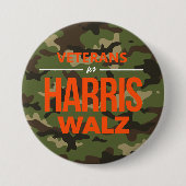 Veteranen der Harris Walz-Camouflage Button (Vorderseite)