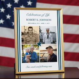 Veteranen der Marine 4 Foto-Feier des Lebens Willk Poster
