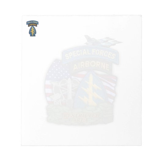 Veteranen der Streitkräfte, grüne Berets, Notepad Notizblock (Vorderseite)