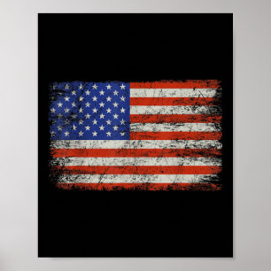 Veteranen des Vintagen amerikanischen Flaggendenkm Poster