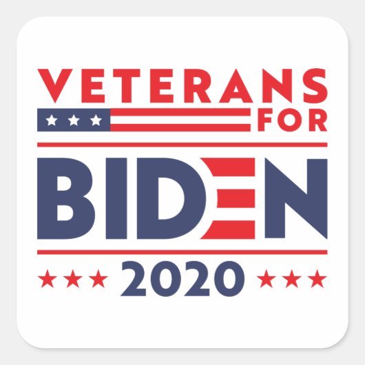 VETERANEN FÜR BIDEN 2020 QUADRATISCHER AUFKLEBER (Vorderseite)
