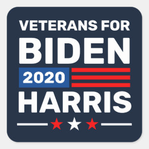 Veteranen für Biden Harris 2020 Wahl Abstimmung b Quadratischer Aufkleber