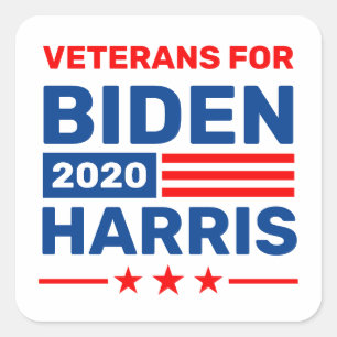 Veteranen für Biden Harris 2020-Wahlaufkleber Quadratischer Aufkleber