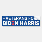 Veteranen für Biden Harris Custom Text Blue Autoaufkleber (Vorne)