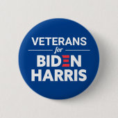 Veteranen für Biden Harris Custom Text Blue Button (Vorderseite)