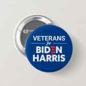 Veteranen für Biden Harris Custom Text Blue Button (Vorne & Hinten)