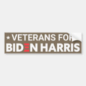 Veteranen für Biden Harris Custom Text Brown Tan Autoaufkleber (Vorne)