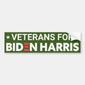 Veteranen für Biden Harris Custom Text Green Autoaufkleber (Vorne)