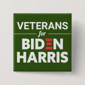 Veteranen für Biden Harris Custom Text Green Button (Vorderseite)