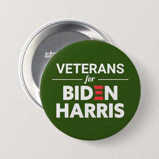 Veteranen für Biden Harris Custom Text Green Button (Vorne & Hinten)