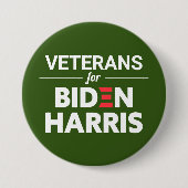 Veteranen für Biden Harris Custom Text Green Button (Vorderseite)