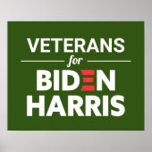 Veteranen für Biden Harris Custom Text Green Poster (Vorne)