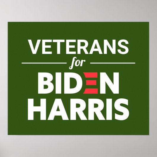 Veteranen für Biden Harris Custom Text Green Poster (Vorne)