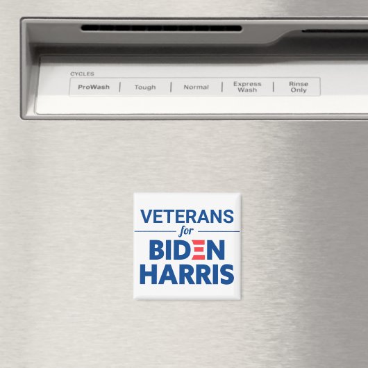 Veteranen für Biden Harris Custom Text White Magnet (In Situ (Geschirrspüler))