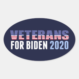 Veteranen für Biden Ovaler Aufkleber