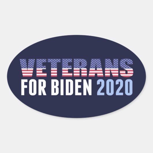 Veteranen für Biden Ovaler Aufkleber (Vorderseite)
