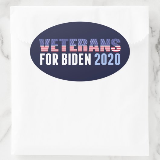 Veteranen für Biden Ovaler Aufkleber (Tasche)