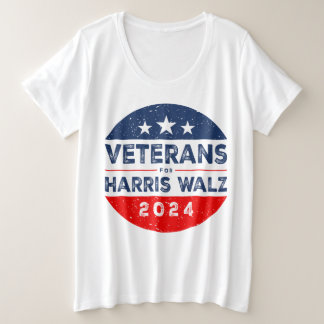 Veteranen für Harris 2024 Kamala Harris Tim Walz Große Größe T-Shirt