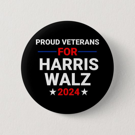 Veteranen für Harris W 2024 1 Button (Vorderseite)