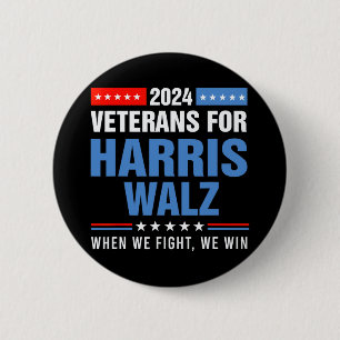 Veteranen für Harris W 2024 Präsidentschaftskampag Button