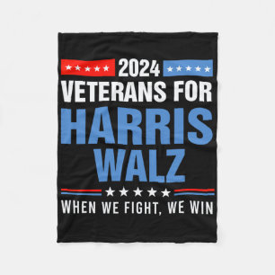 Veteranen für Harris W 2024 Präsidentschaftskampag Fleecedecke
