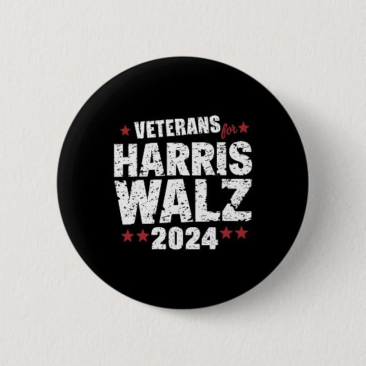 Veteranen für Harris Waltz 2024 Button (Vorderseite)