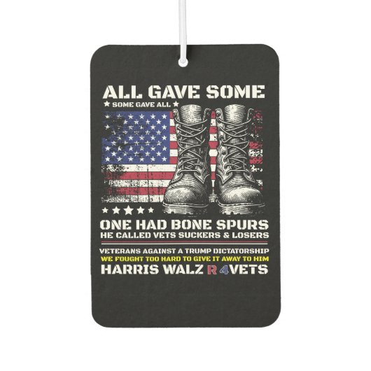 Veteranen für Harris Walz 2024 Autolufterfrischer (Vorderseite)